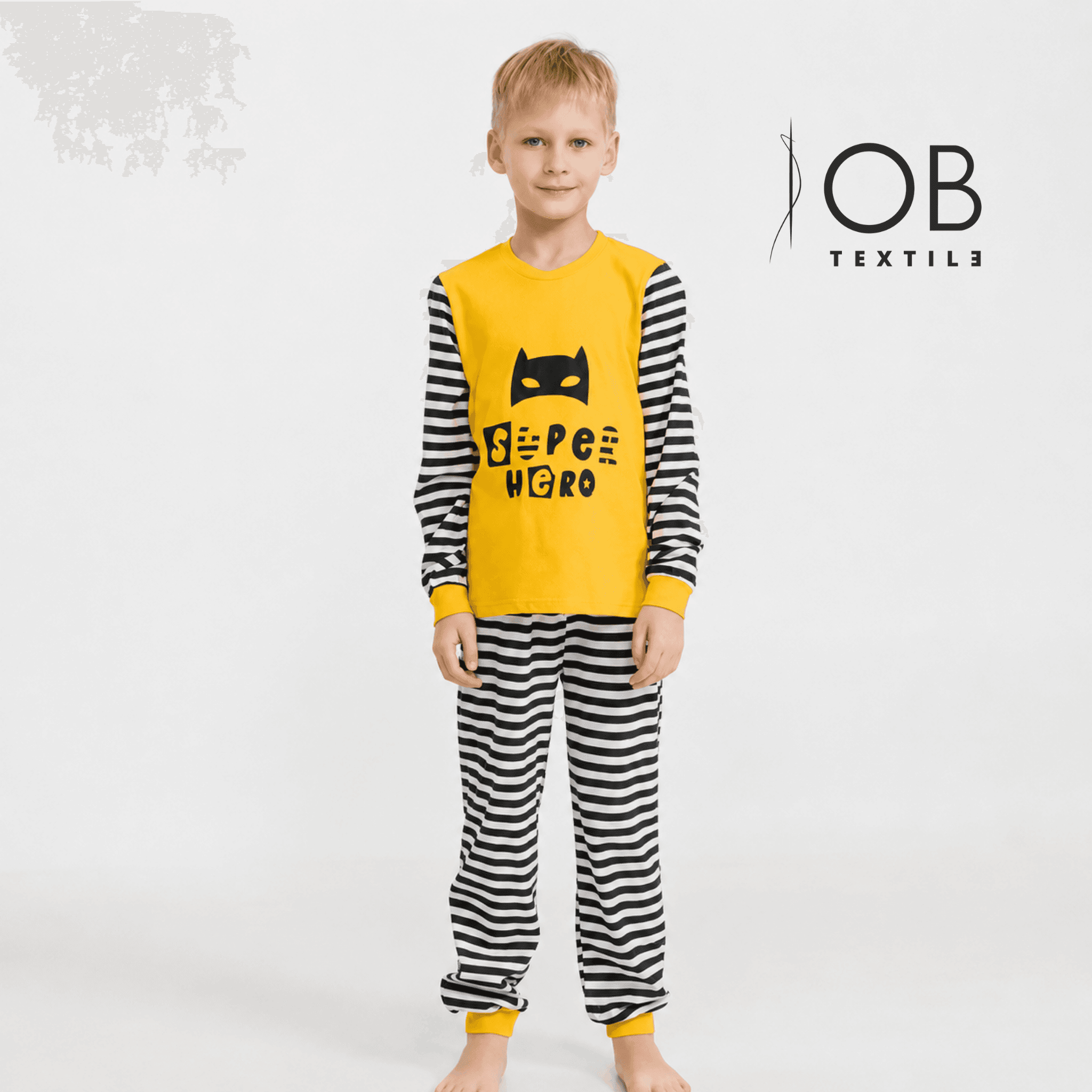 Детские хлопковые пижамы с принтом под заказ от производителя - OB Textile